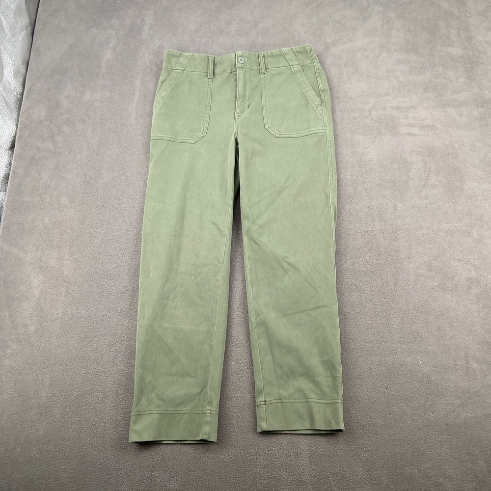 32 Degrees Cool Pants Womens Small Green Patch Pockets Straight Leg Regular Fit